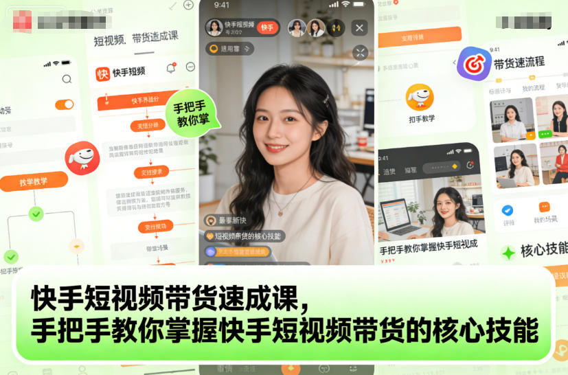快手短视频带货速成课，手把手教你掌握快手短视频带货的核心技能-龙大资源