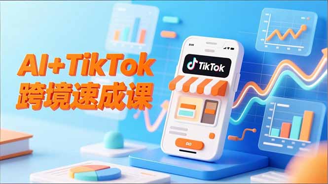AI+TikTok跨境速成课，智能翻译、店铺定位、流程拆解，7天高效上线运营-龙大资源