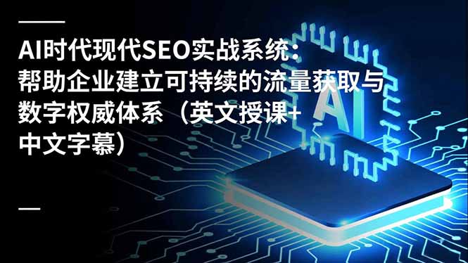 AI时代现代SEO实战系统：帮助企业建立可持续的流量获取与数字权威体系(英文授课+中文字幕-龙大资源