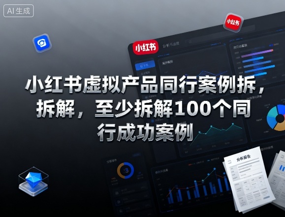 小红书虚拟产品同行案例拆解，至少拆解100个同行成功案例(完结)-龙大资源