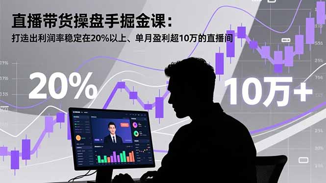 直播带货操盘手掘金课：打造出利润率稳定在20%以上、单月盈利超10万的直播间-龙大资源