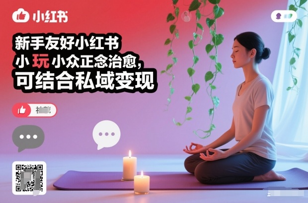 新手友好小红书小众正念治愈，玩法简单，可结合私域变现-龙大资源