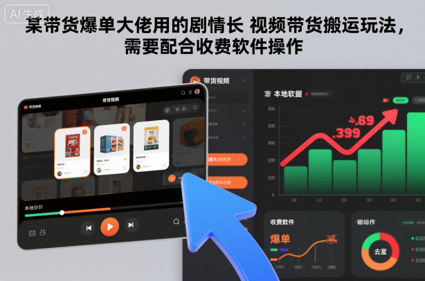 某带货爆单大佬用的剧情长视频带货搬运玩法，需要配合收费软件操作-龙大资源