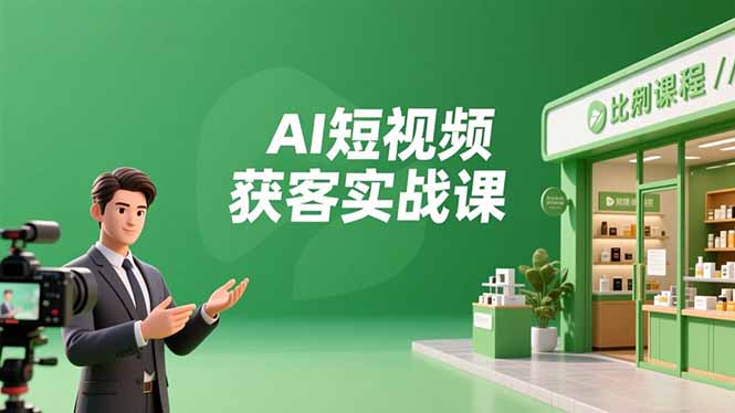 AI短视频获客实战课,数字人创作、实体行业应用、精准引流,30天获取客源月入6万+-龙大资源