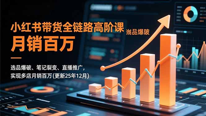 小红书带货全链路高阶课，选品爆破、笔记裂变、直播推广，实现多店月销百万(更新25年12月-龙大资源