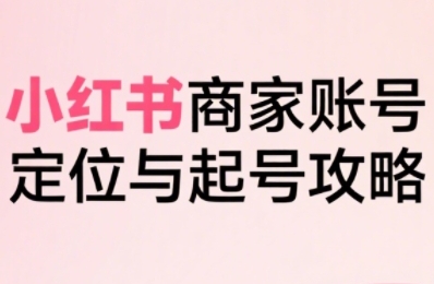 小红书电商全链路实战从定位到爆单，系统拆解小红书商家起号全流程(更新)-龙大资源