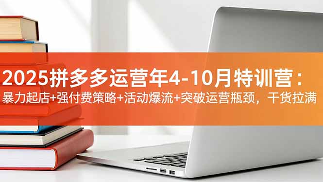 2025拼多多运营年4-10月特训营：暴力起店+强付费策略+活动爆流+突破运营瓶颈，干货拉满-龙大资源
