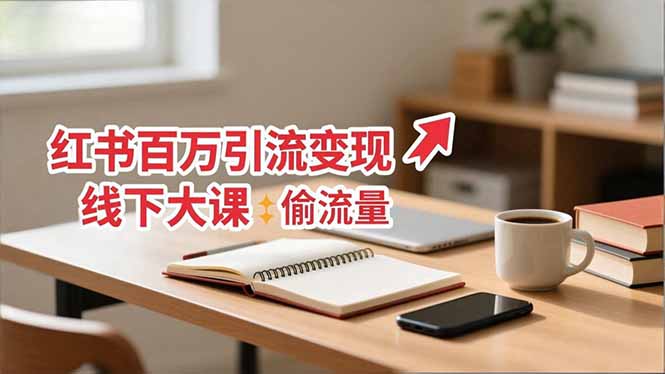 小红书百万引流变现-11月线下大课：分享从0到百万引流路径，手把手教偷流量、拿结果-龙大资源