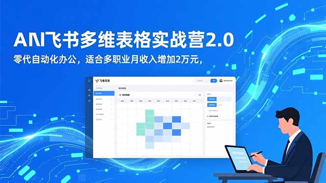 AI+飞书多维表格实战营2.0：零代码自动化办公，适合多职业月收入增加2万元-龙大资源