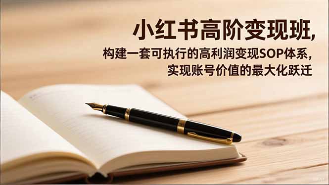 小红书高阶变现班,构建一套可执行的高利润变现SOP体系,实现账号价值的最大化跃迁-龙大资源