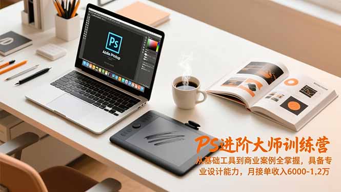 PS进阶大师训练营，从基础工具到商业案例全掌握，具备专业设计能力，月接单收入6000-1.2万-龙大资源