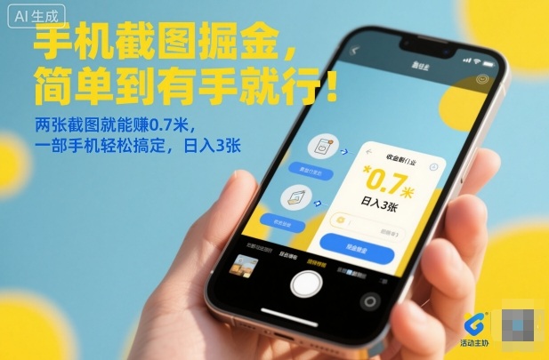 手机截图掘金，简单到有手就行！两张截图就能賺0.7米，一部手机轻松搞定，日入3张【揭秘】-龙大资源