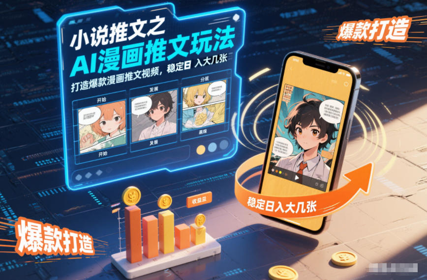 小说推文之AI漫画推文玩法,打造爆款漫画推文视频,稳定日入大几张-龙大资源