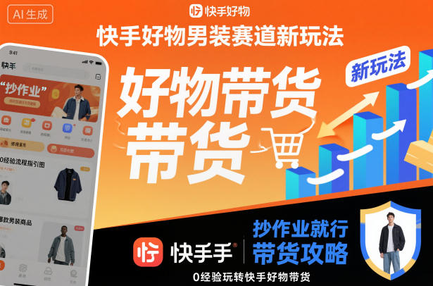 快手好物男装赛道新玩法，抄作业就行，0经验玩转快手好物带货-龙大资源