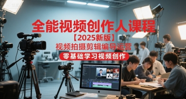 全能视频创作人课程【2025新版】视频拍摄剪辑编导运营，零基础学习视频创作(更新)-龙大资源