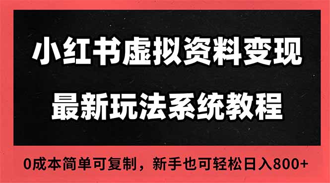 2025小红书虚拟资料最新开店运营教程，搜索流变现玩法，一人多店0成本...-龙大资源