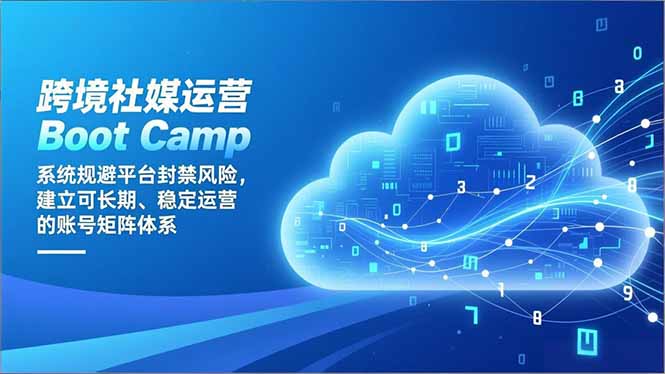 跨境社媒运营Boot Camp:系统规避平台封禁风险,建立可长期、稳定运营的账号矩阵体系-龙大资源