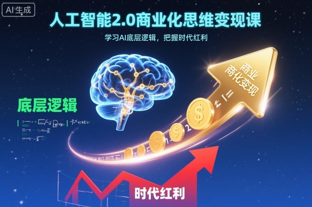 人工智能2.0商业化思维变现课,学习AI底层逻辑,把握时代红利-龙大资源