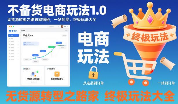 不备货电商玩法1.0，​无货源转型之路独家揭秘，一站到底，终极玩法大全-龙大资源