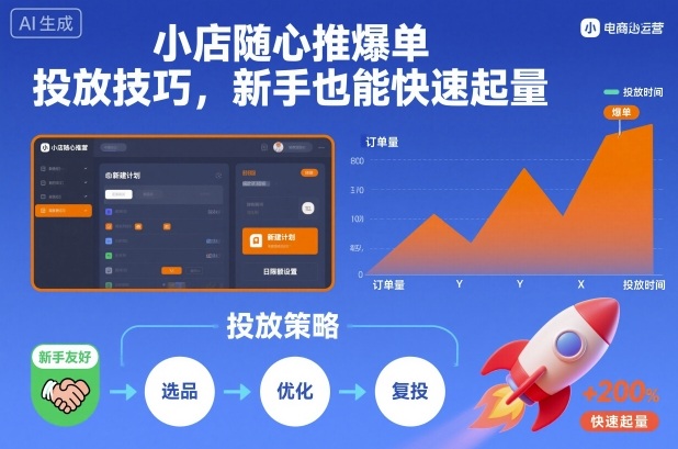 小店随心推爆单投放技巧，新手也能快速起量-龙大资源