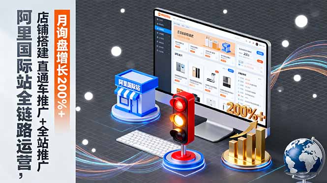 阿里国际站全链路运营，店铺搭建+直通车推广+全站推广，月询盘增长200%+-龙大资源