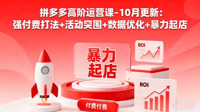 拼多多高阶运营课-10月更新：强付费打法+活动突围+数据优化+暴力起店-龙大资源