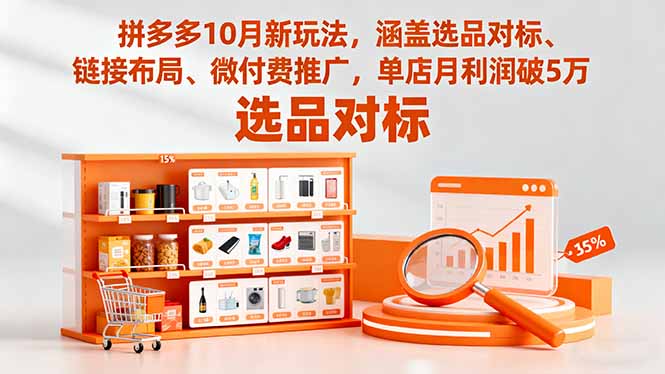 拼多多10月新玩法，涵盖选品对标、链接布局、微付费推广，单店月利润破5万-龙大资源