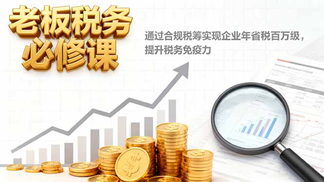 老板税务必修课,通过合规税筹实现企业年省税百万级,提升税务免疫力-龙大资源