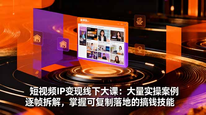 短视频IP变现线下大课：大量实操案例逐帧拆解，掌握可复制落地的搞钱技能-龙大资源