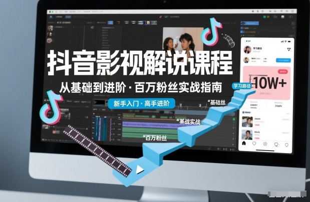 抖音百万粉丝影视解说课程，基础到进阶课，适合新手和进阶学习-龙大资源