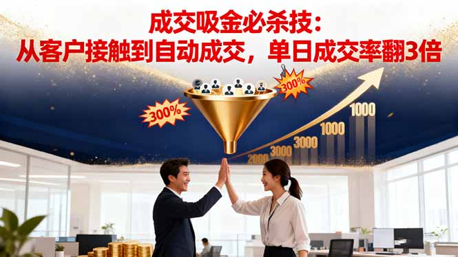 吸金成交营销必杀技：从客户接触到自动成交，单日成交率翻3倍-龙大资源