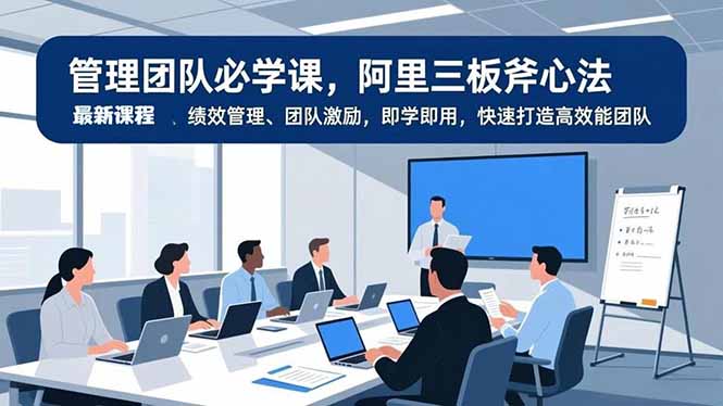 管理团队必学课，阿里三板斧心法、绩效管理、团队激励，即学即用，快速打造高效能团队-龙大资源