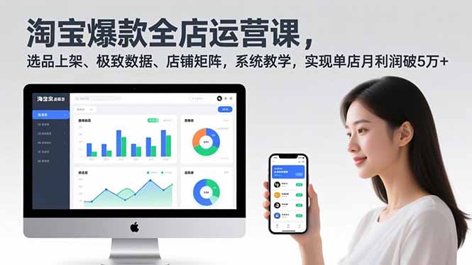 淘宝爆款全店运营课2.0，选品上架、极致数据、店铺矩阵，系统教学，实现单店月利润破5万+-龙大资源