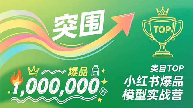 小红书爆品模型实战营，从新品突围到成为类目TOP，可复制路径，打造多个营收百万级爆品-龙大资源