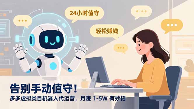 告别手动值守！多多虚拟类目机器人代运营，月赚 1-5W 有妙招-龙大资源