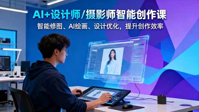 AI+设计师/摄影师智能创作课：智能修图、AI绘画、设计优化，提升创作效率-龙大资源