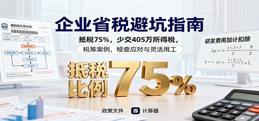 企业省税避坑指南：抵税75%，少交405万所得税，税筹案例，稽查应对与灵活用工-龙大资源