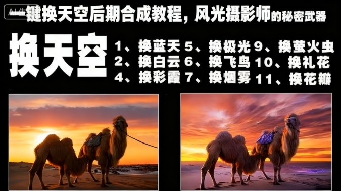 一键换天空后期合成教程，风光摄影师的秘密武器-龙大资源