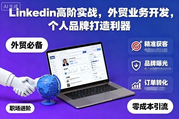 Linkedin高阶实战,外贸业务开发,个人品牌打造利器-龙大资源