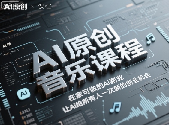 AI原创音乐课程，在家可做的Ai副业，让Ai给所有人一次新的创业机会-龙大资源