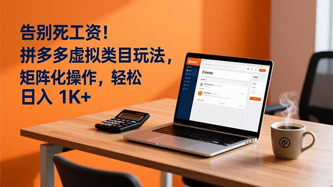 告别死工资！拼多多虚拟类目玩法，矩阵化操作，轻松日入 1K+-龙大资源