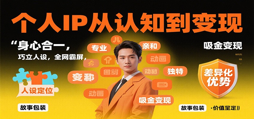 个人IP从认知到变现，身心合一，巧立人设，全网霸屏，吸金变现-龙大资源