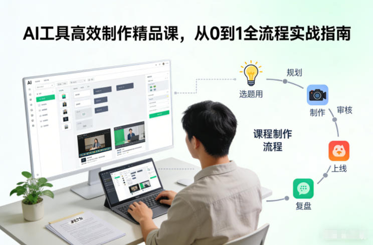 AI工具高效制作精品课，从0到1全流程实战指南-龙大资源