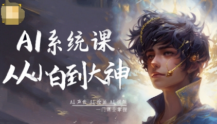 AI系统课程，从小白到大神系统学AI，AI声音-AI绘画-AI视频一门课全掌握-龙大资源
