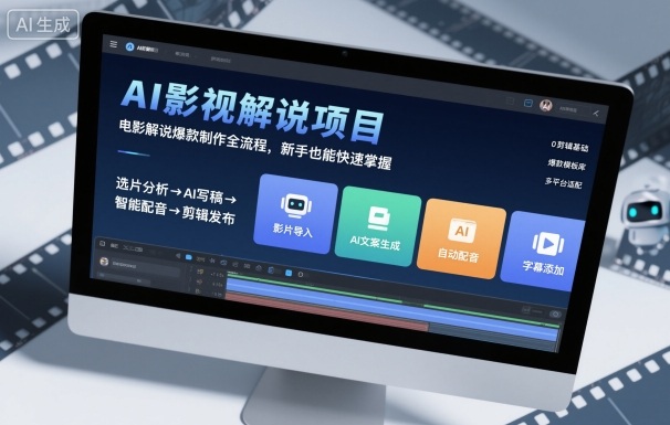 AI影视解说项目，电影解说爆款制作全流程，新手也能快速掌握-龙大资源