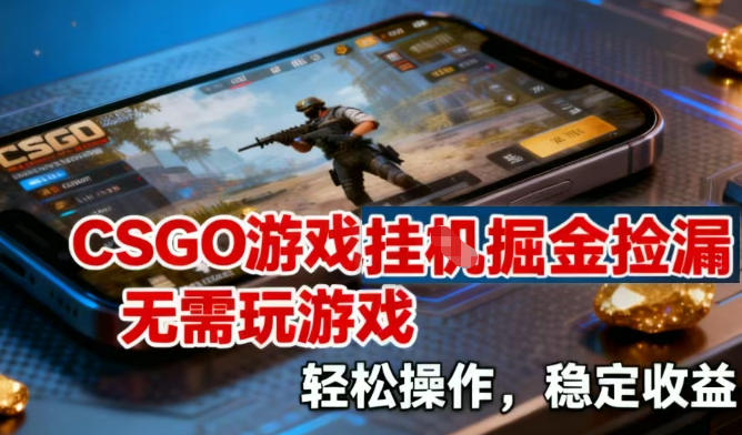 CSGO游戏挂G掘金捡漏，不需要玩游戏，操作简单，收益稳定【揭秘】-龙大资源