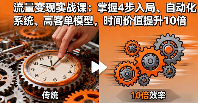 流量变现实战课：掌握4步入局、自动化系统、高客单模型，时间价值提升10倍-龙大资源