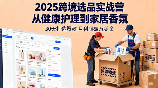 2025跨境选品实战营：从健康护理到家居香氛，30天打造爆款,月利润破万美金-龙大资源