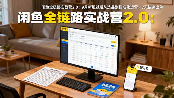 闲鱼全链路实战营2.0：9月新规过后从选品到标准化运营，7天快速出单-龙大资源