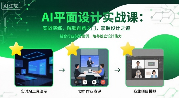 AI平面设计实战课，实战演练，解锁创意之门，掌握设计之道-龙大资源